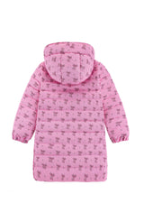 Logan Heavy Weight Down Puffer Coat, Candy Pink Bow