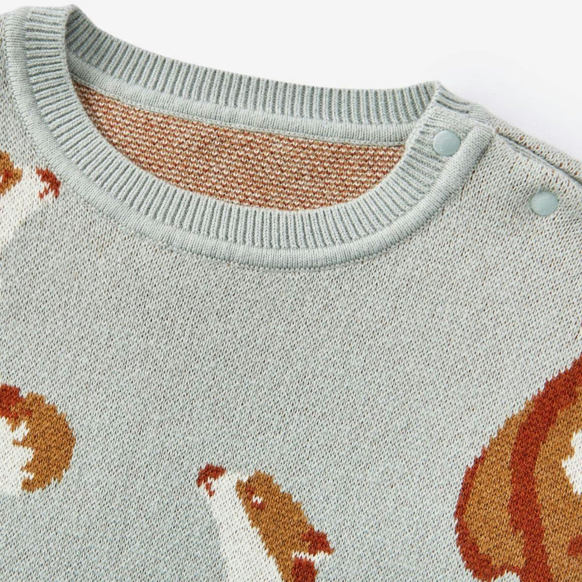 Knitted Birdseye Jacquard Sweater