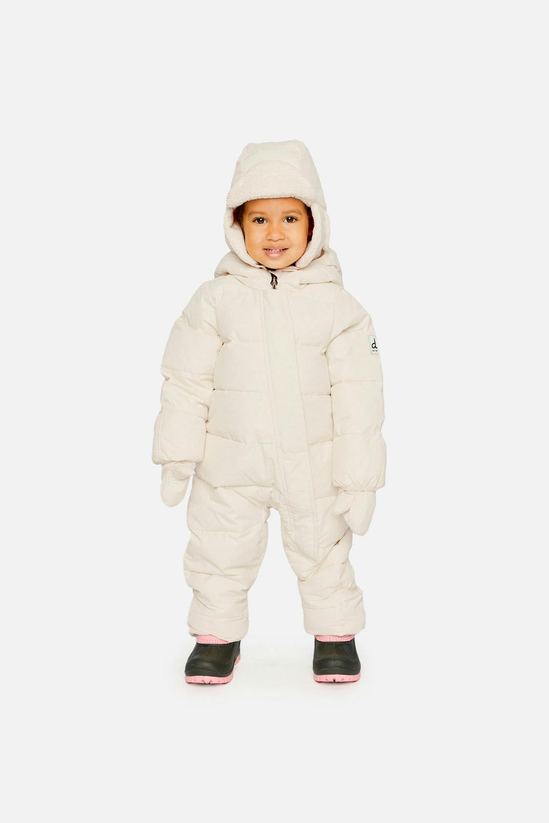 Baby Cloud One Piece Snowsuit Adapted For Car Seats Off White