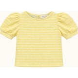Puff Sleeve Tee in Yellow Floral Stripe