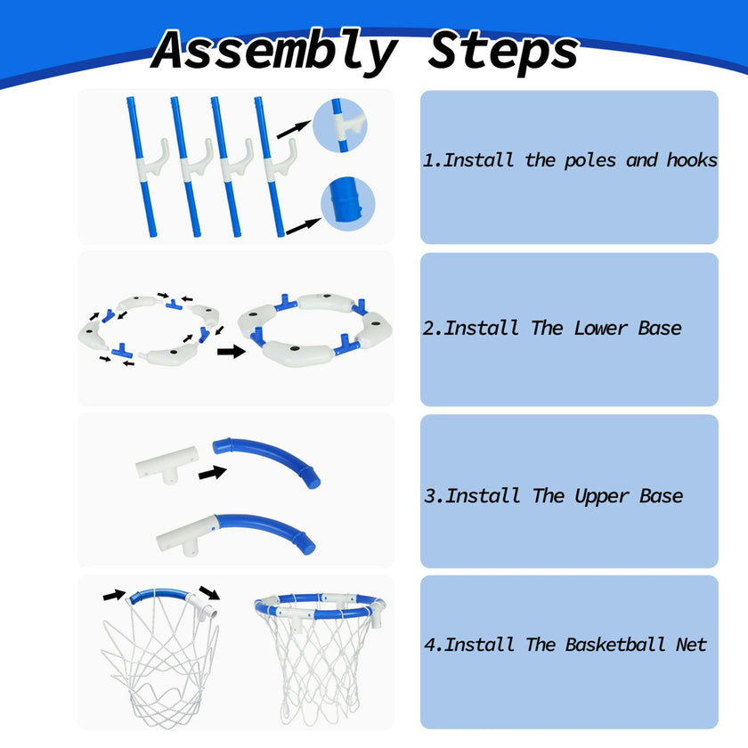 EPH: 2-In-1 Pool Basketball Hoop - Blue