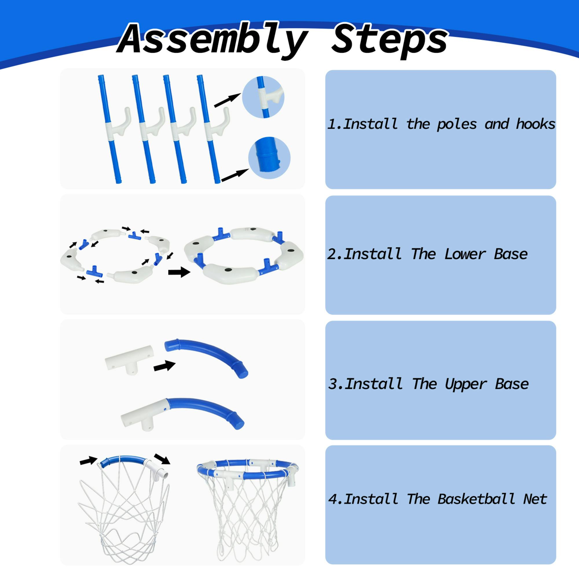 EPH: 2-In-1 Pool Basketball Hoop - Blue