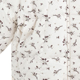 White Floral Hooded Jacket & Mitten Set