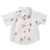 Boys Jack Shirt - Sailboat Embroidery