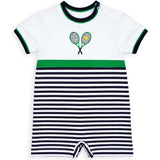 Stripe Knit Shortall with Tennis Rackets