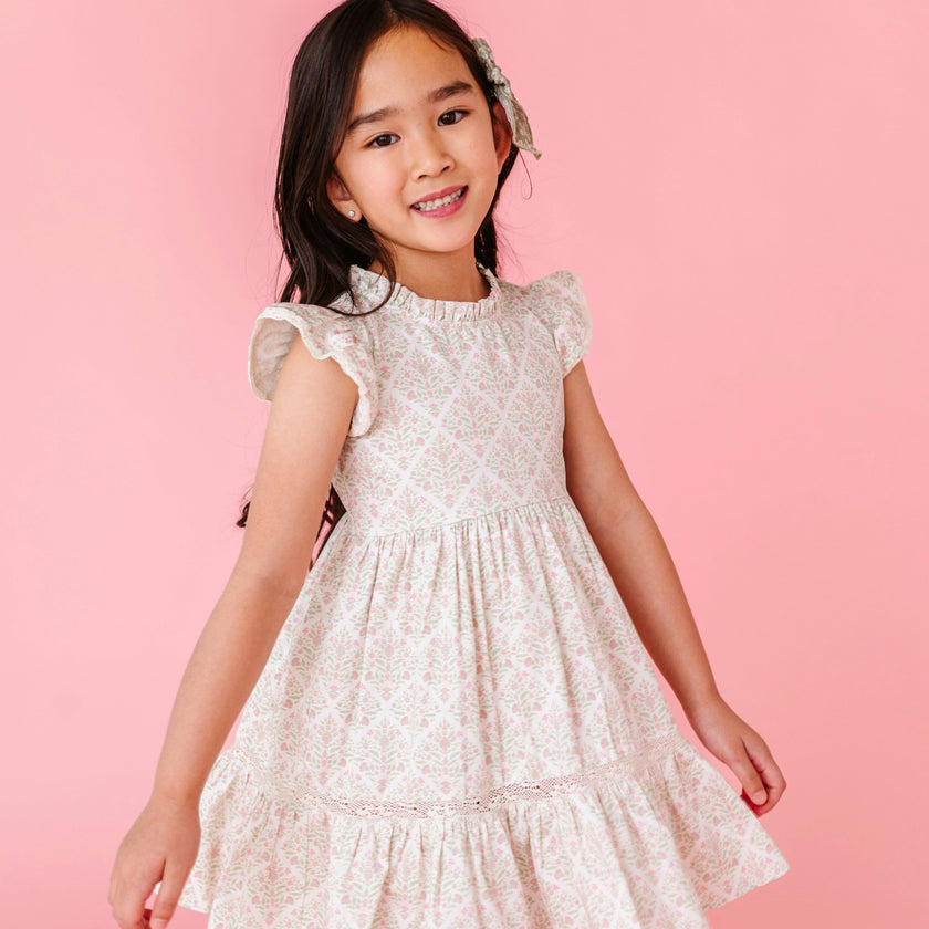 Spring Mosaic Ruffle Dress
