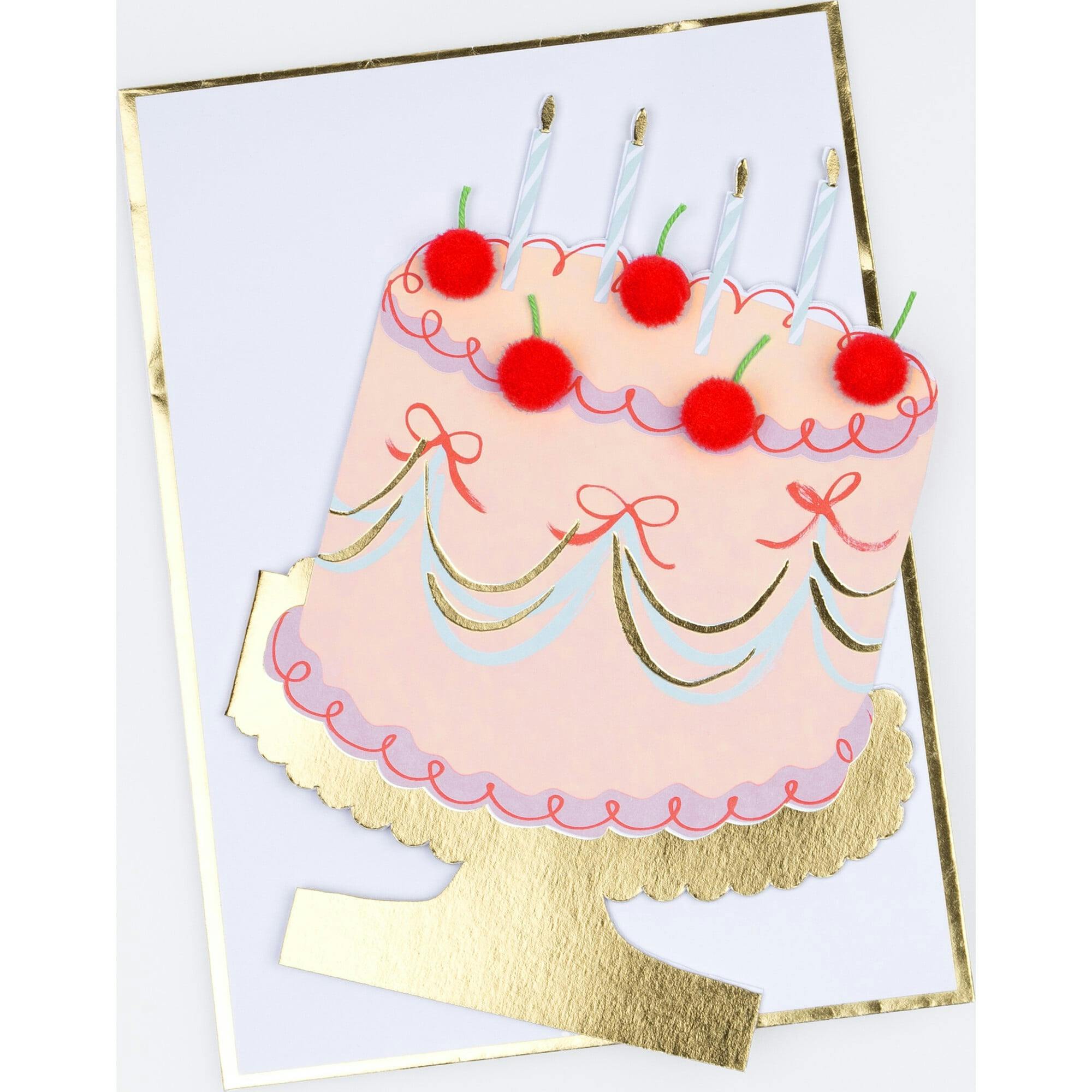 Cherry Cake Birthday Card