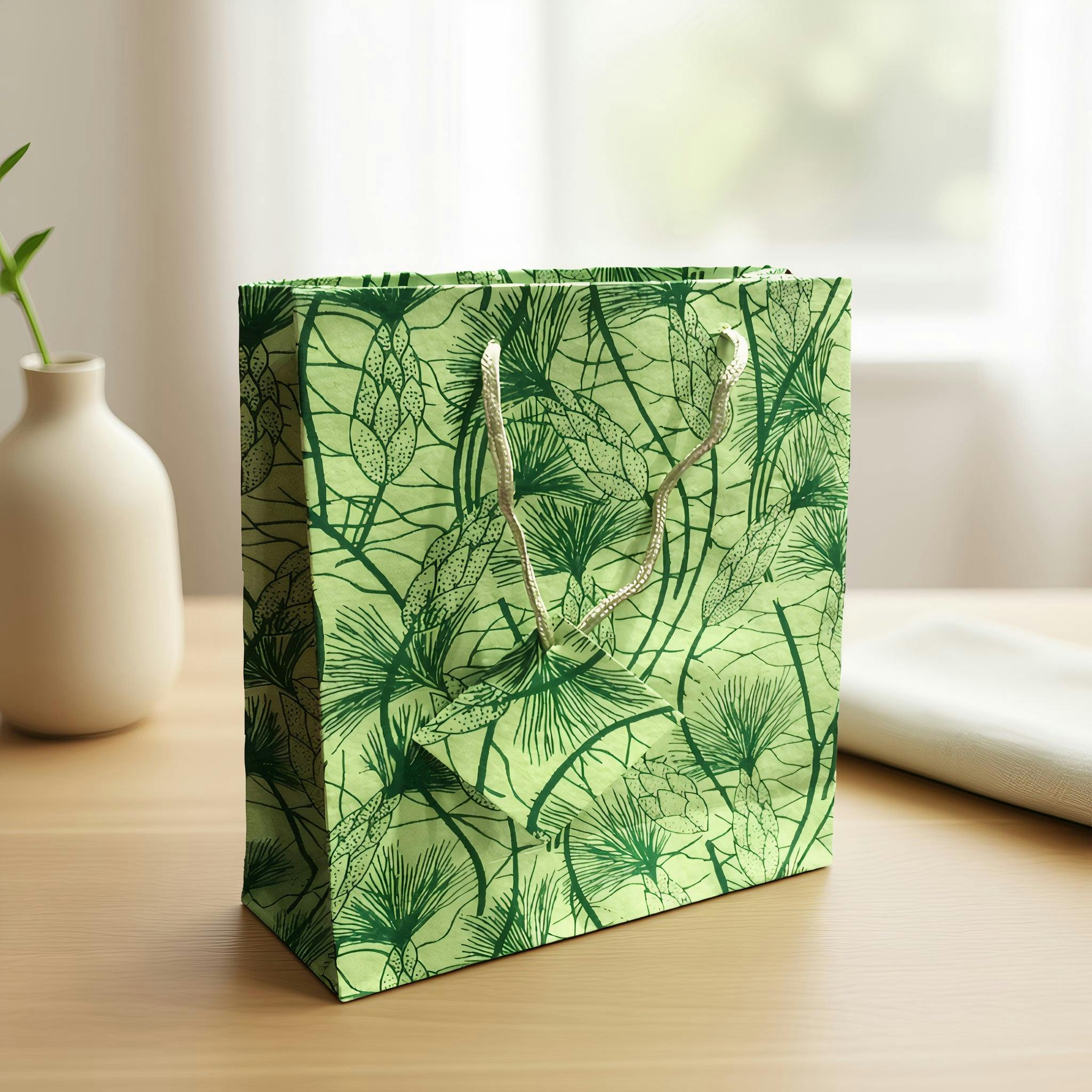 Large Green Beach Grass Gift Bags