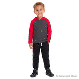Kids Graphic Raglan Hooded Tee & Jogger Set | Race Day