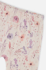 Organic Cotton Pants And Top Set Pink Printed Flowers