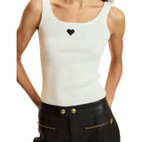 Heart Embroidered Knit Top