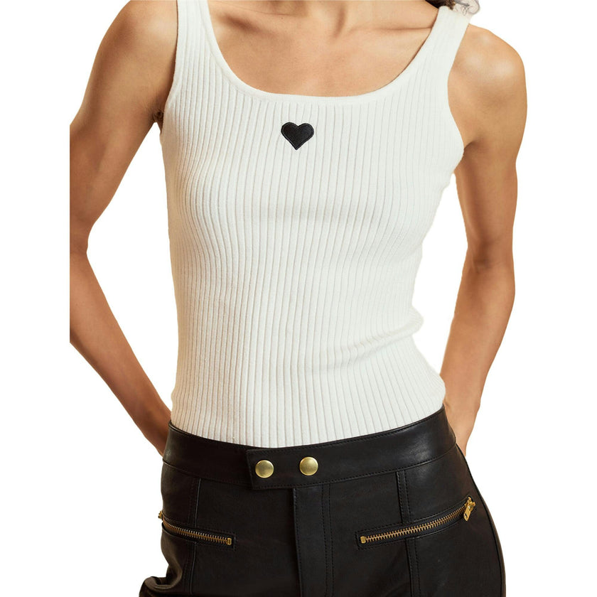 Heart Embroidered Knit Top