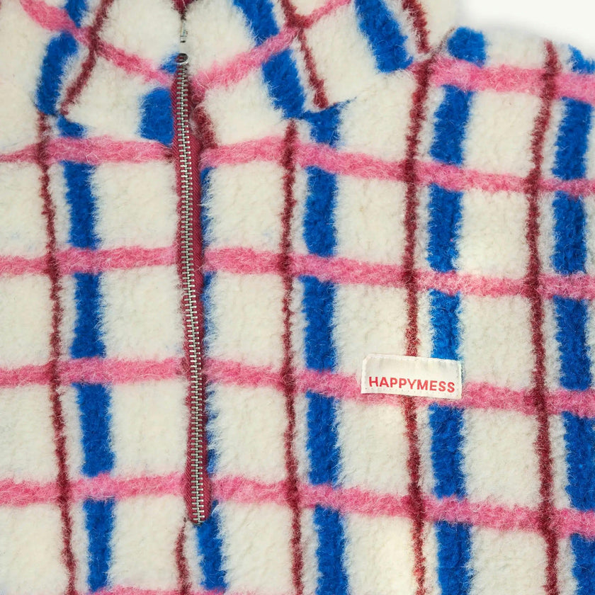 children's merino wool kangaroo jacket - pink & cobalt