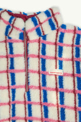 children's merino wool kangaroo jacket - pink & cobalt