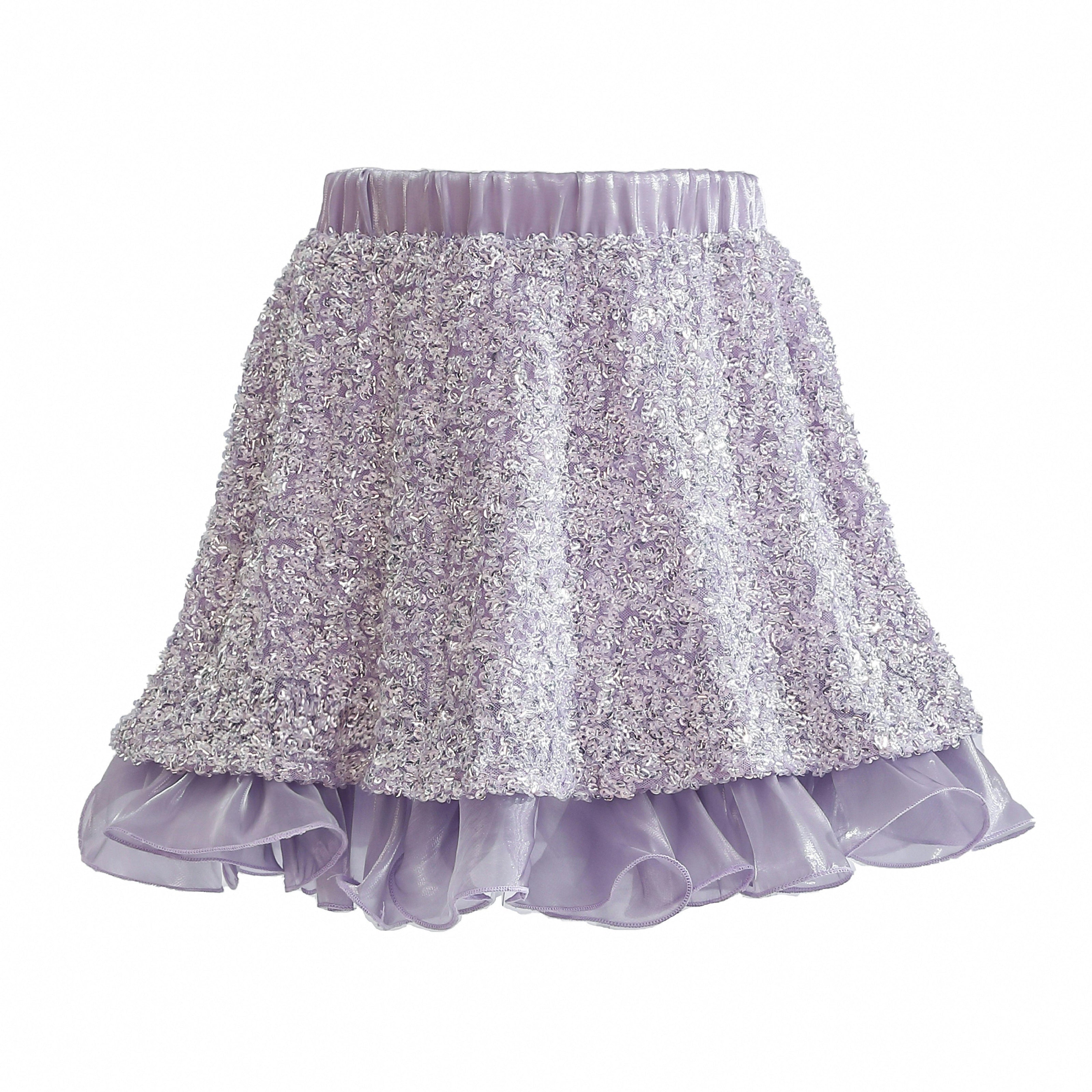 Purple Althea Glitter Ruffle Skirt Set