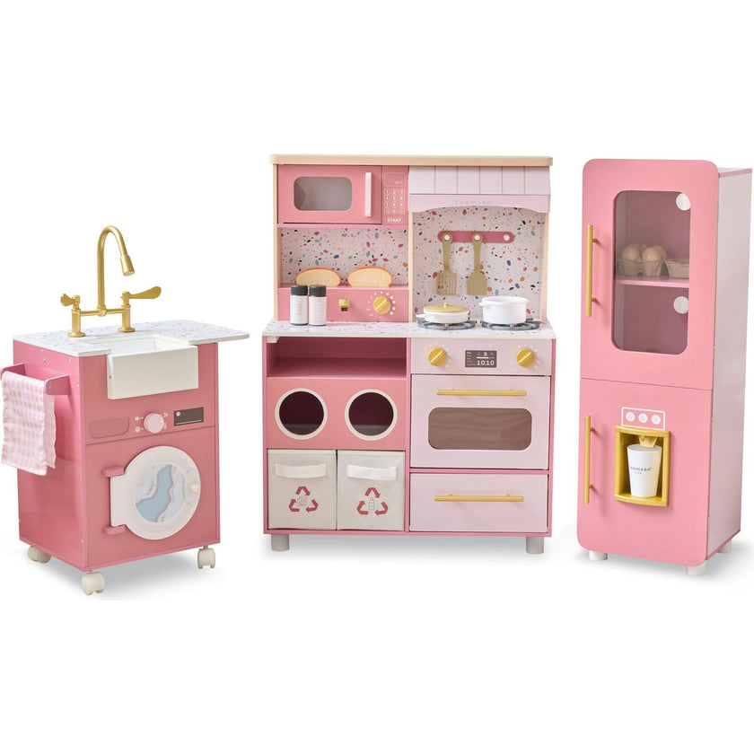 Teamson Kids Little Chef Savannah Wooden Play Kitchen With 21 Accessories