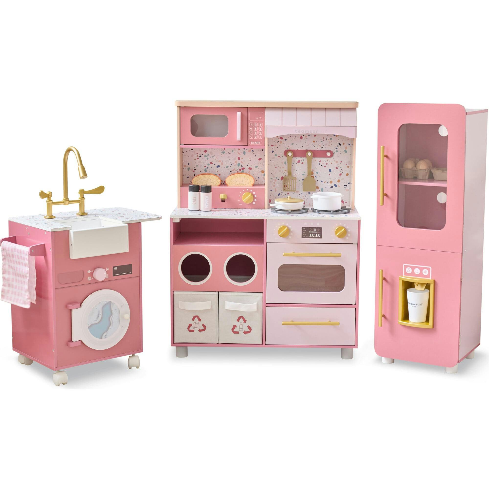 Teamson Kids Little Chef Savannah Wooden Play Kitchen With 21 Accessories