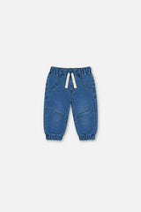 Baby French Terry Denim Jogger Pants Light Blue