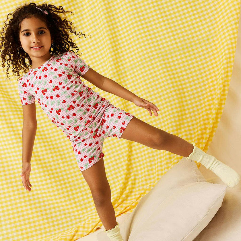 Sweet Strawberries Classic Pajama Short Set