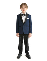 Navy Moustache Shawl Lapel Tuxedo Set