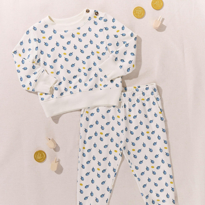 Baby Jax Jogger Set - Tossed Dreidels