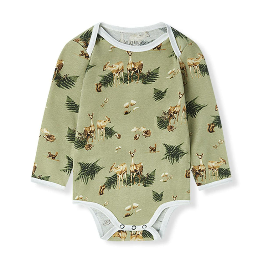 Forest Party Organic Cotton Long Sleeve One Piece