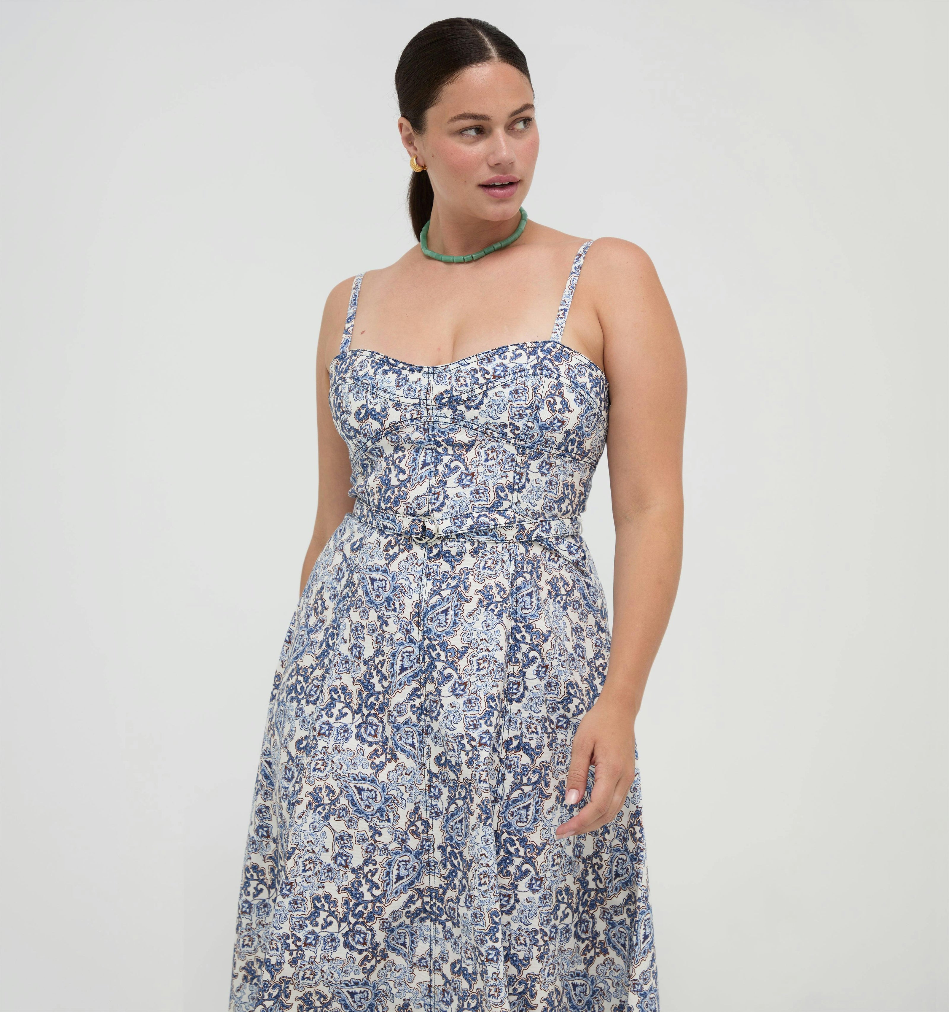 The Fiona Dress -  Chedworth Paisley Blue