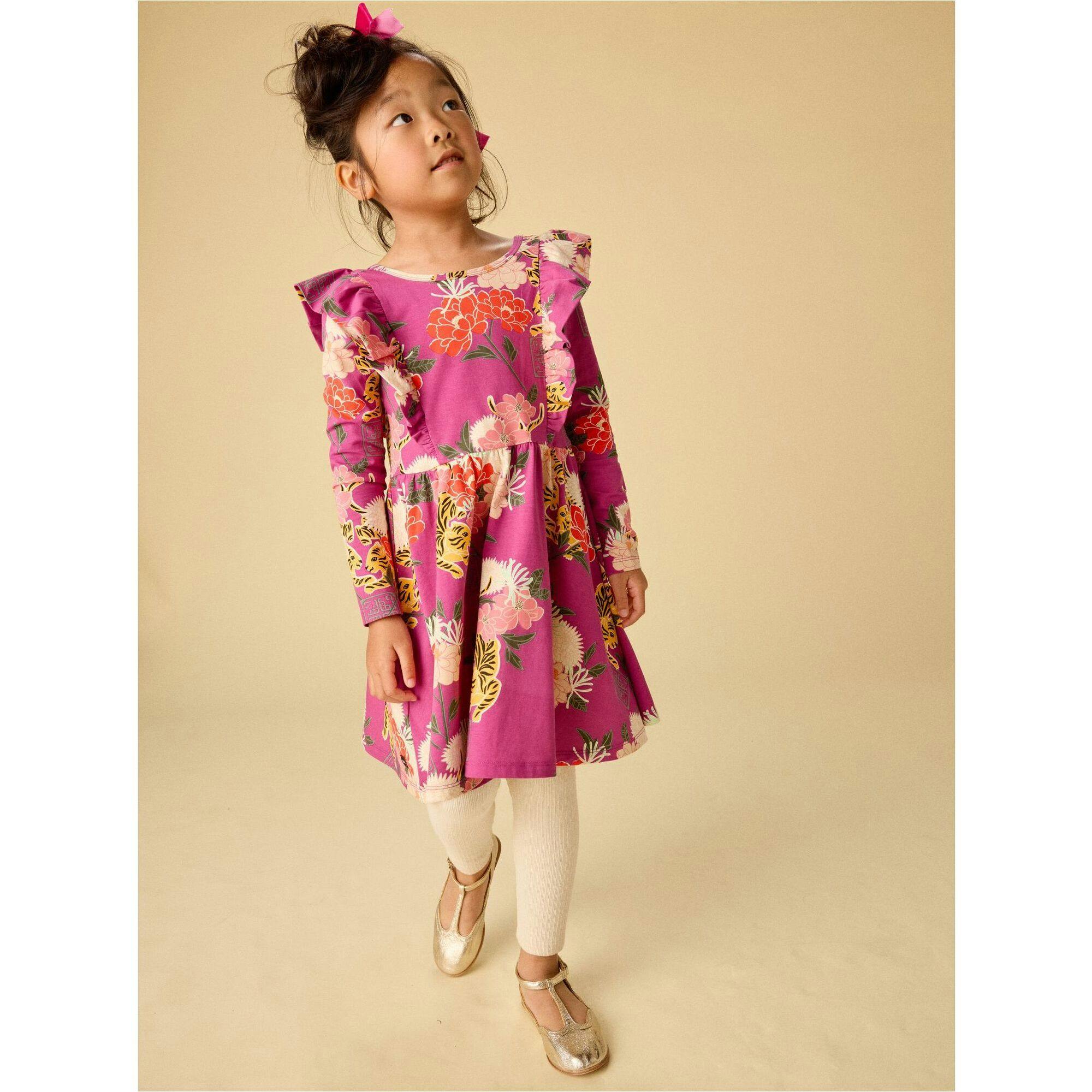 Ruffle Shoulder Ballet Dress, Purple