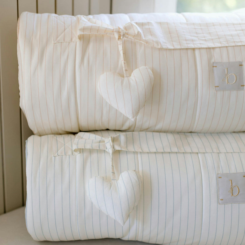 [NEW] XL Organic Nap Mat- Blue Stripe