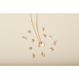 Personalized Mini Crystal Alphabet Necklace, 14k Gold Plated