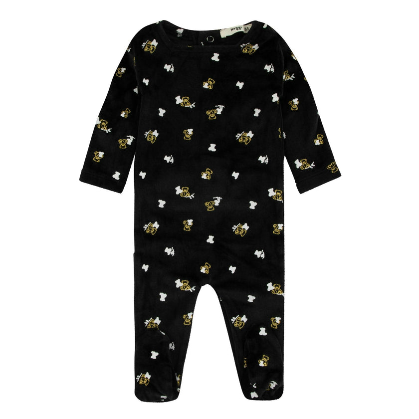 Velour Teddy Printed Footie