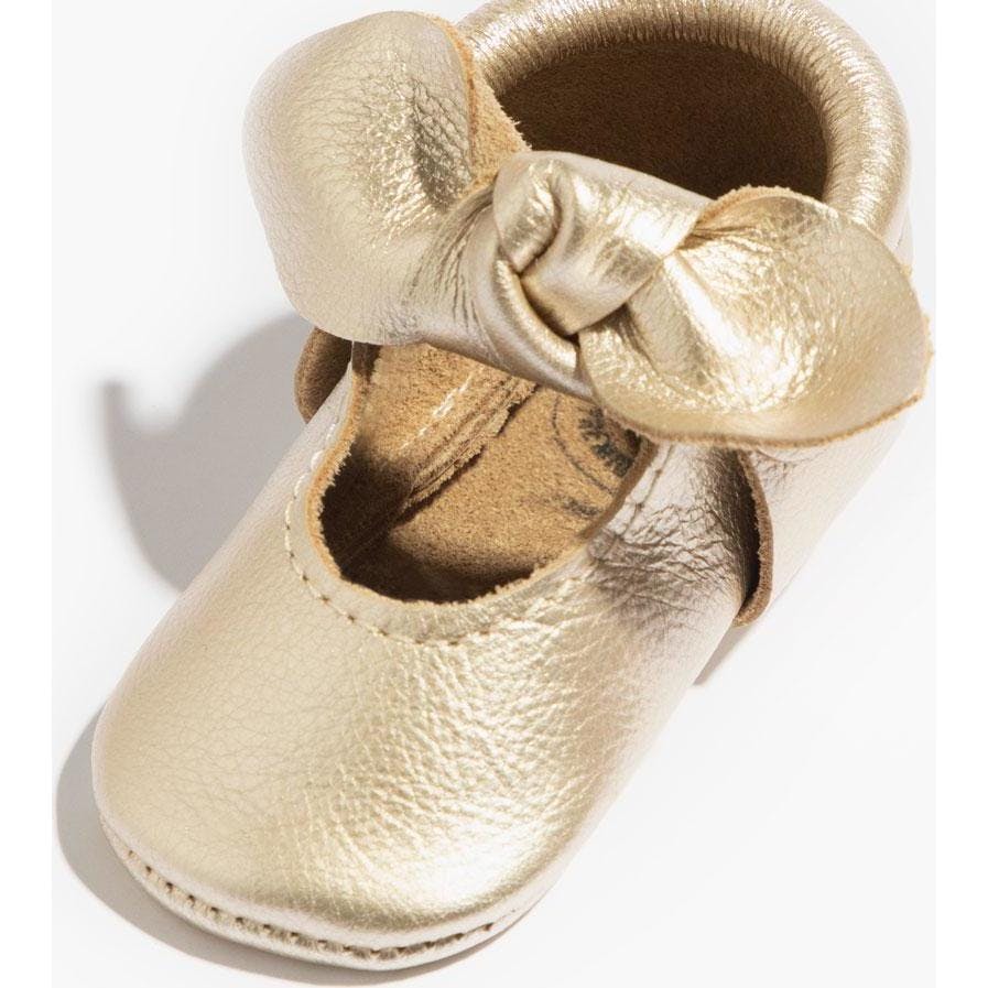 Ebony Knotted Bow Baby Shoe
