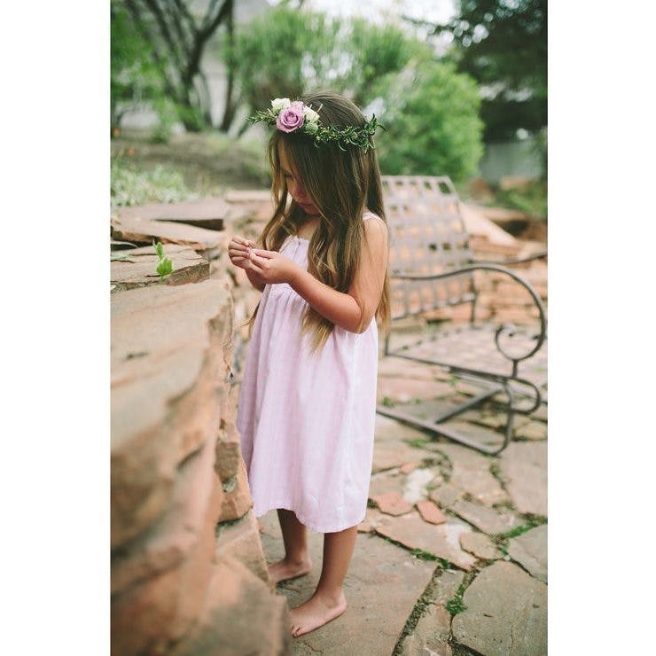 Girl's Twill Charlotte Nightgown in Pink Gingham