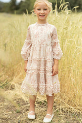 Mini Geneva Dress in Banana Creme Aquarelle Fleur
