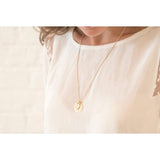Personalized Hammered Double Disc Necklace, 18k Rose Gold Plated