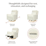 Babyletto Sigi Pro Power Recliner and Swivel Glider with Power Adjustable Headrest and Lumbar Support