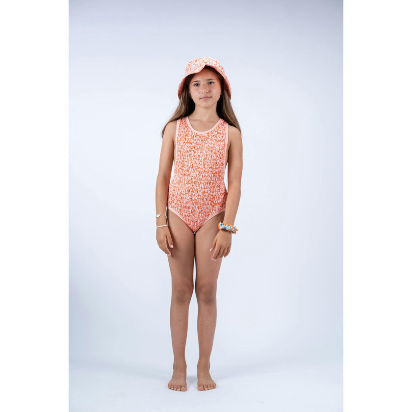 Paradise Flowers Smocked Swimsuit, Florals