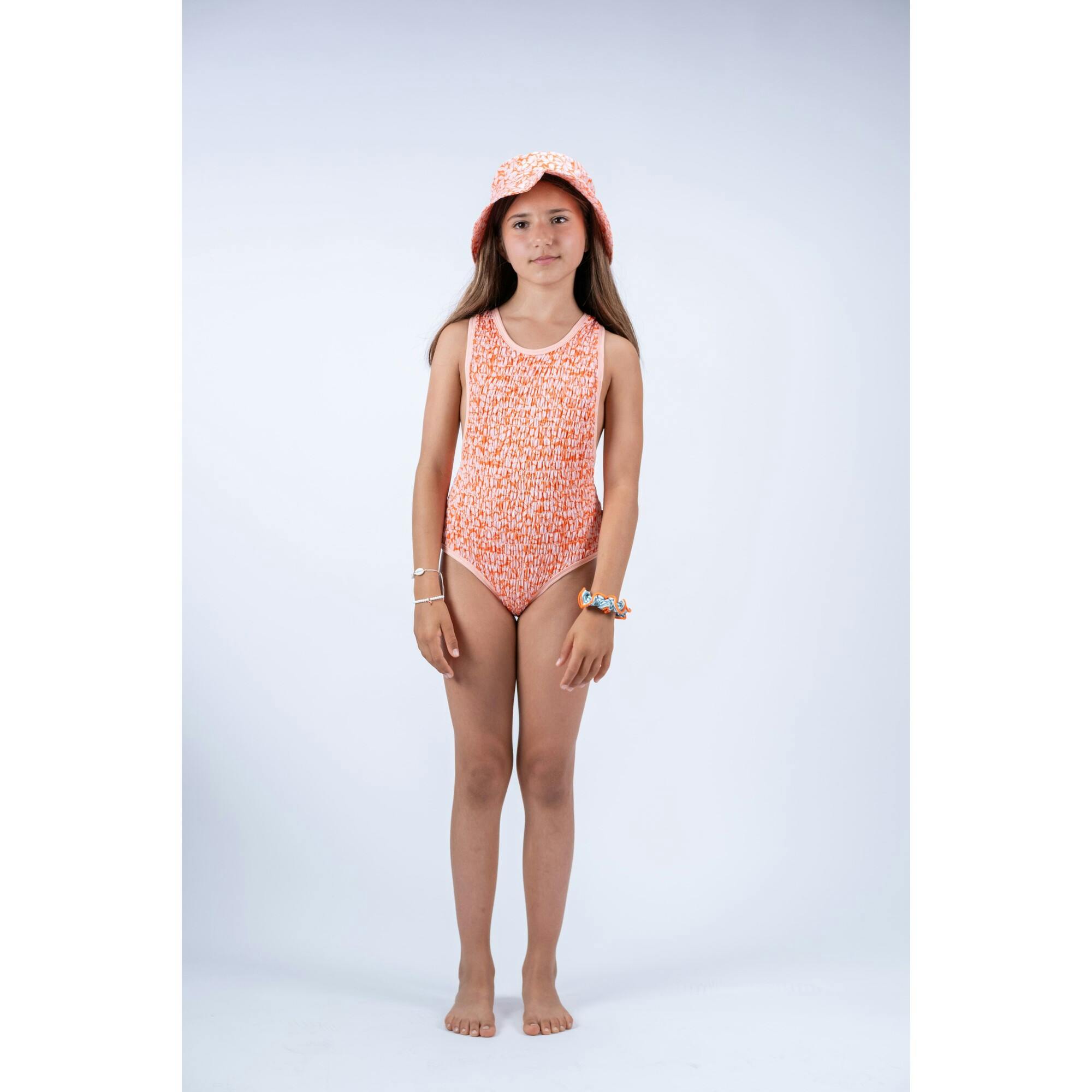 Paradise Flowers Smocked Swimsuit, Florals