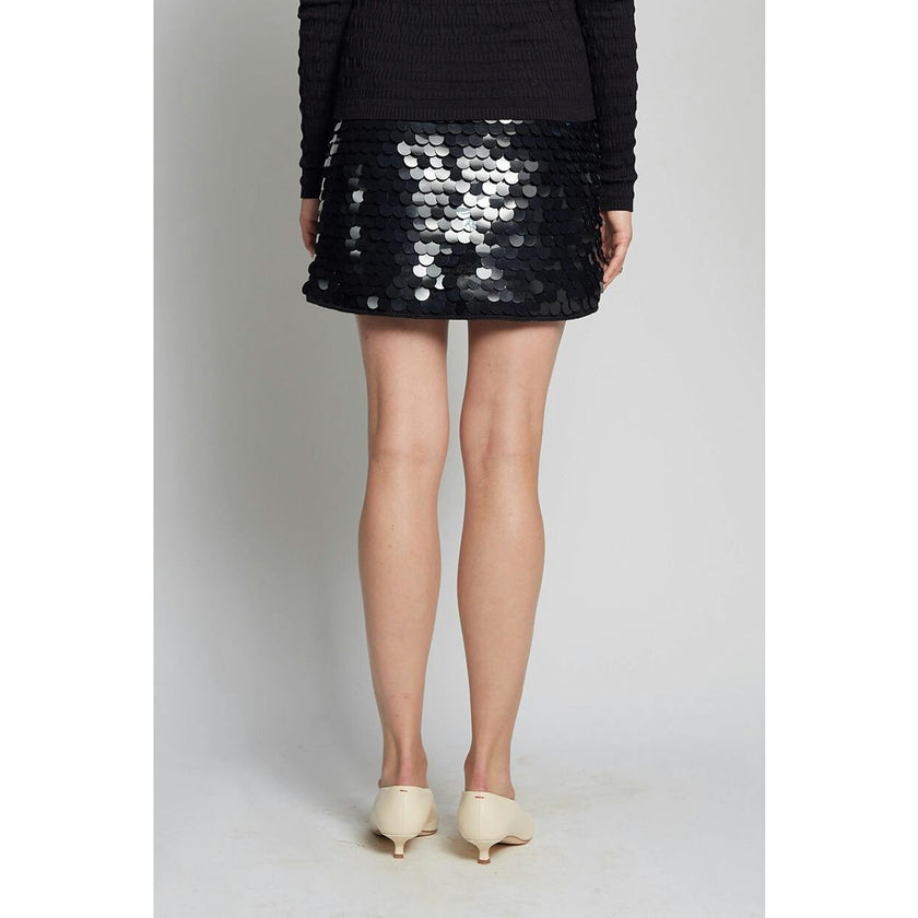 MYA MINI SKIRT | BLACK W/ BLACK SEQUINS
