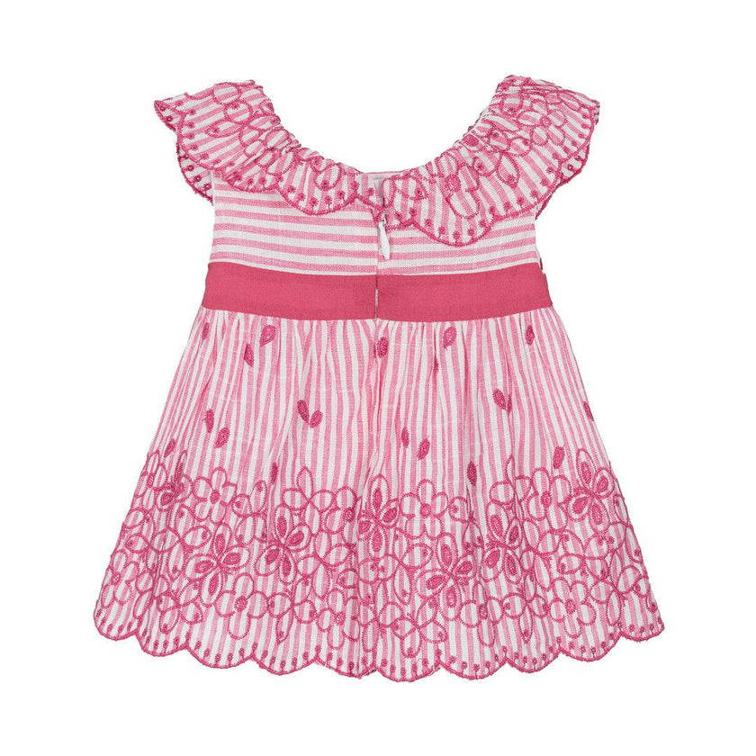 Pink Tulip Rose Embroidered Dress