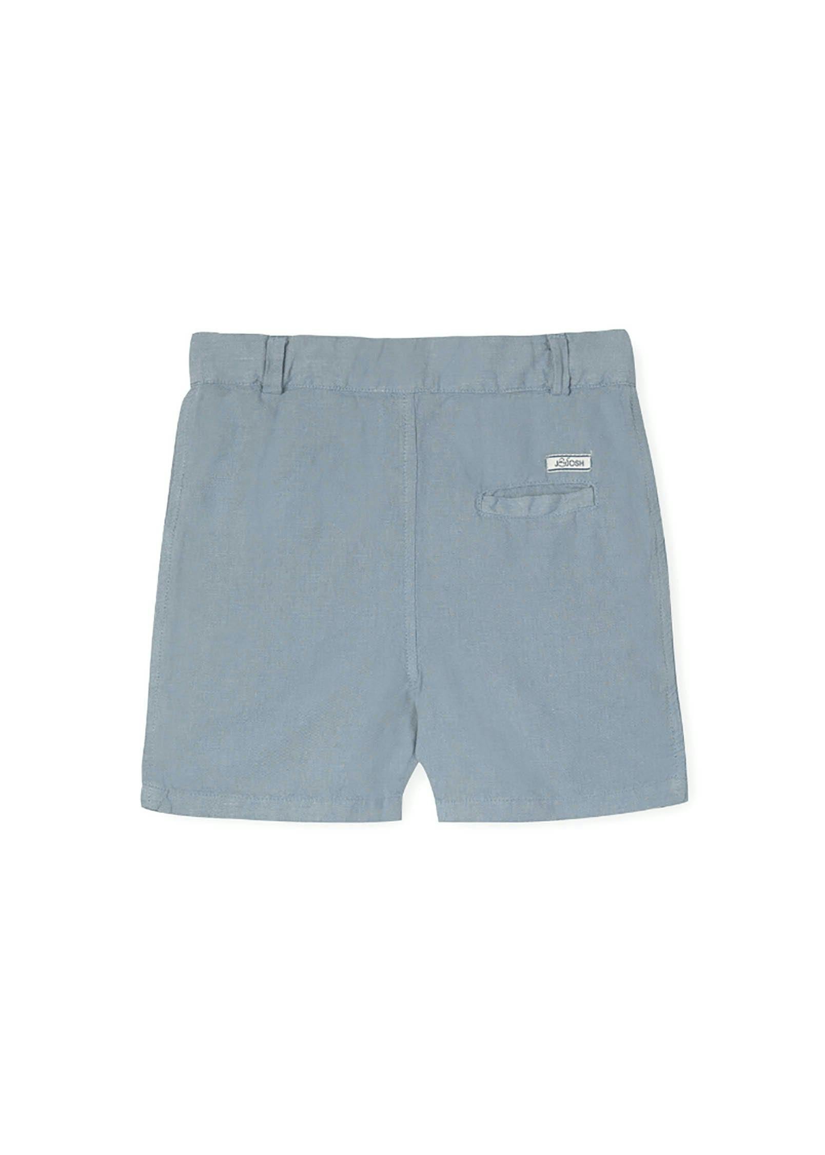 Blue Grey Linen Cotton Shorts