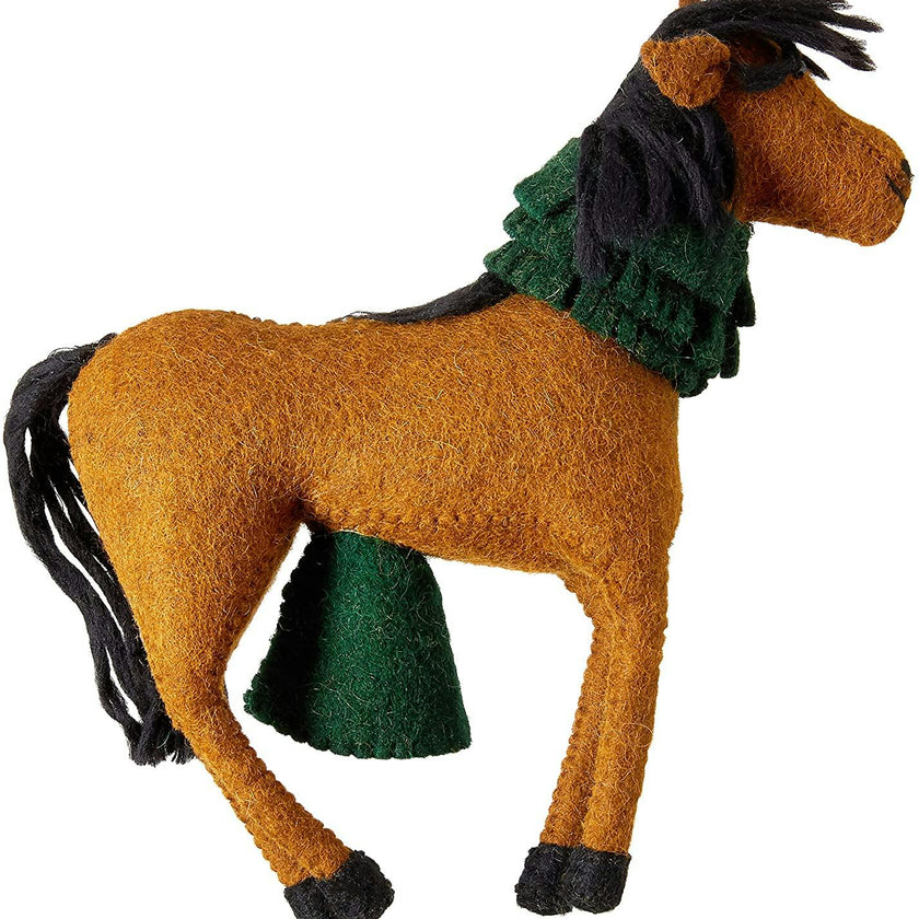 Hand Felted Wool Horse Wreath Christmas Tree Topper Arcadia Home