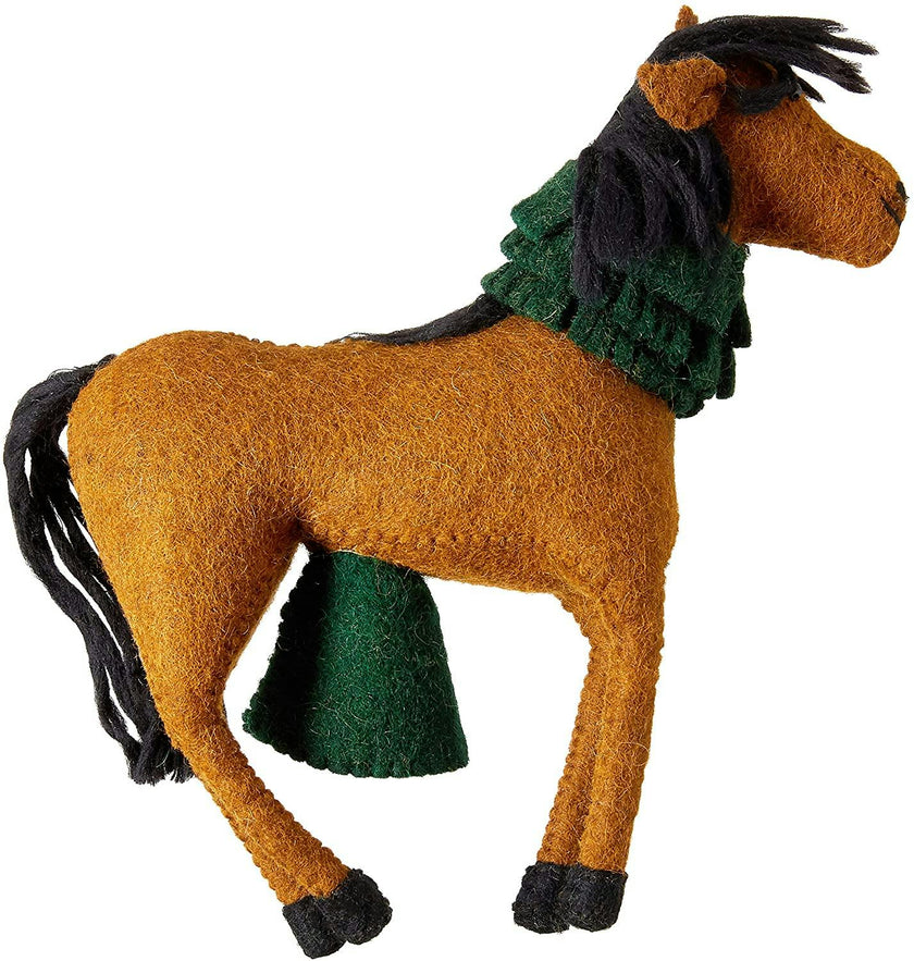 Hand Felted Wool Horse Wreath Christmas Tree Topper