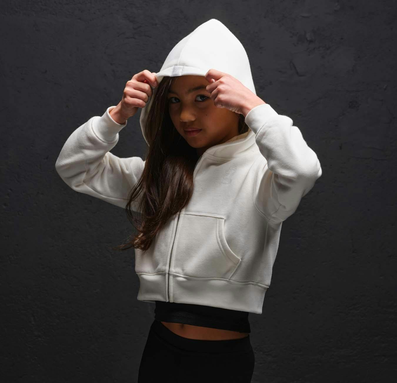 Moai Gift Box with Hidden Graphic Kids Cropped Zip-Up Hoodie, Book, and Activities