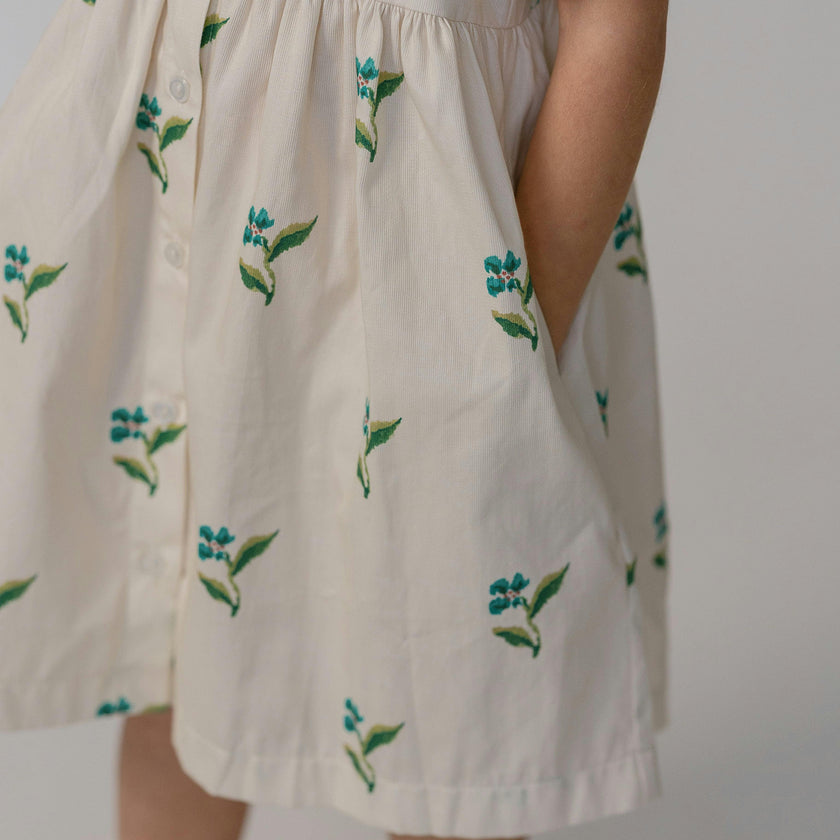 Charlotte Dress in Flame Stitch Floral