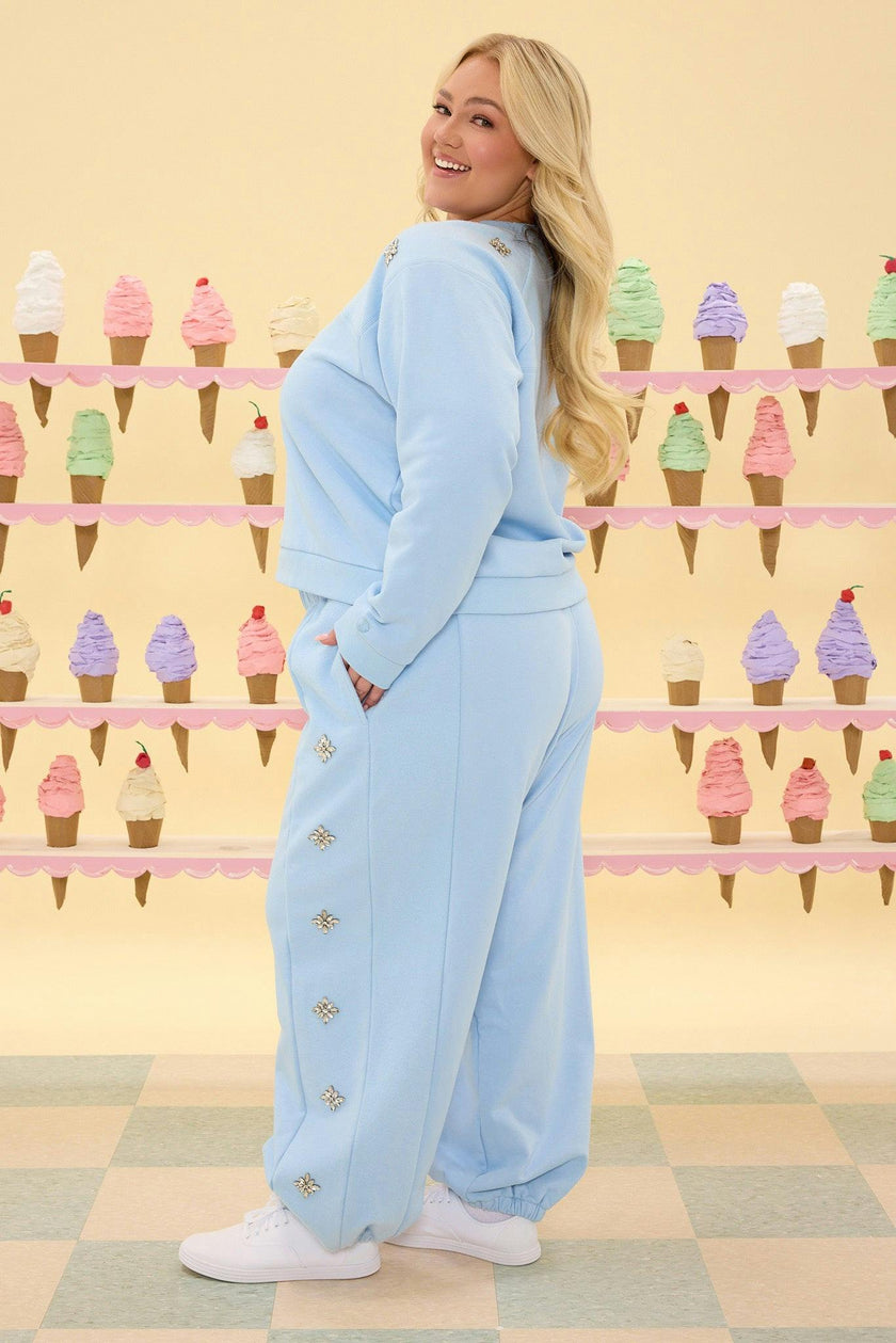 Casey Jogger Sweatpants in Light Blue