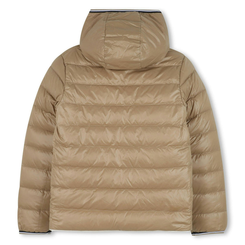 Beige Hooded Puffer Coat