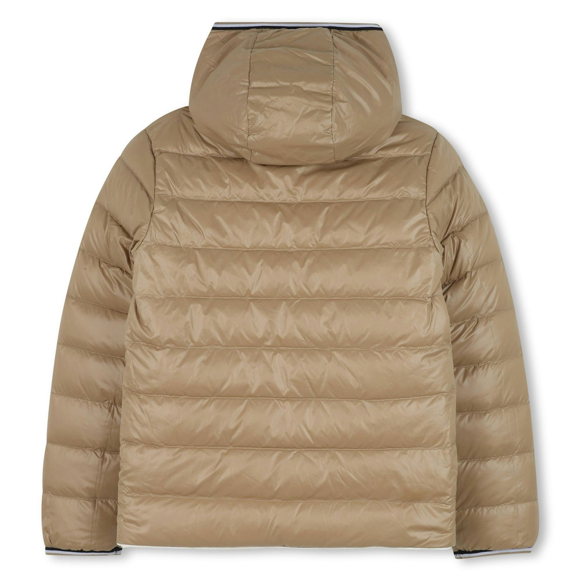 Beige Hooded Puffer Coat
