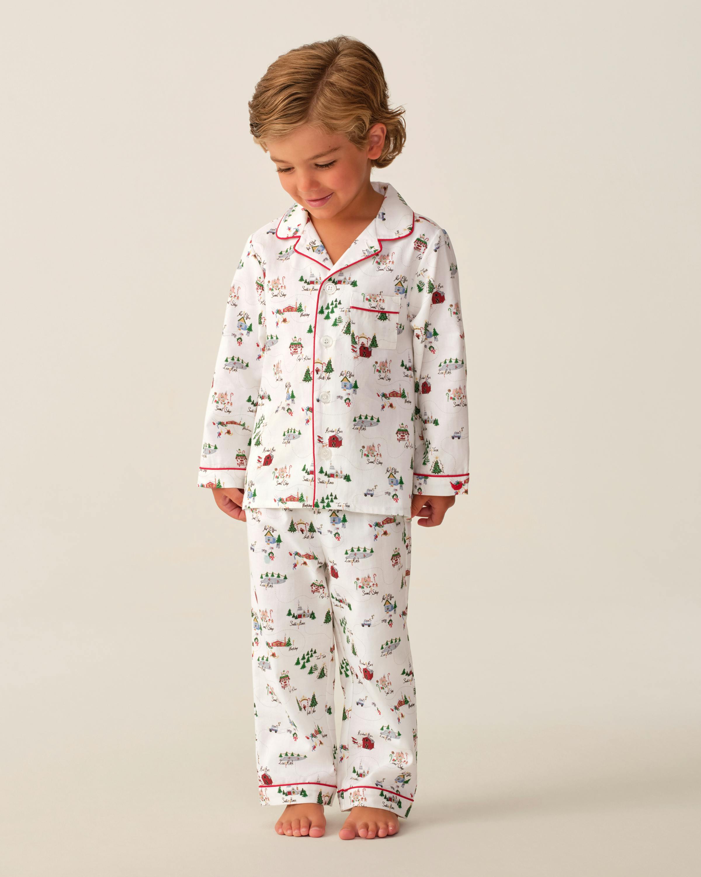 Kid's Twill Pajama Set in North Pole Chronicles