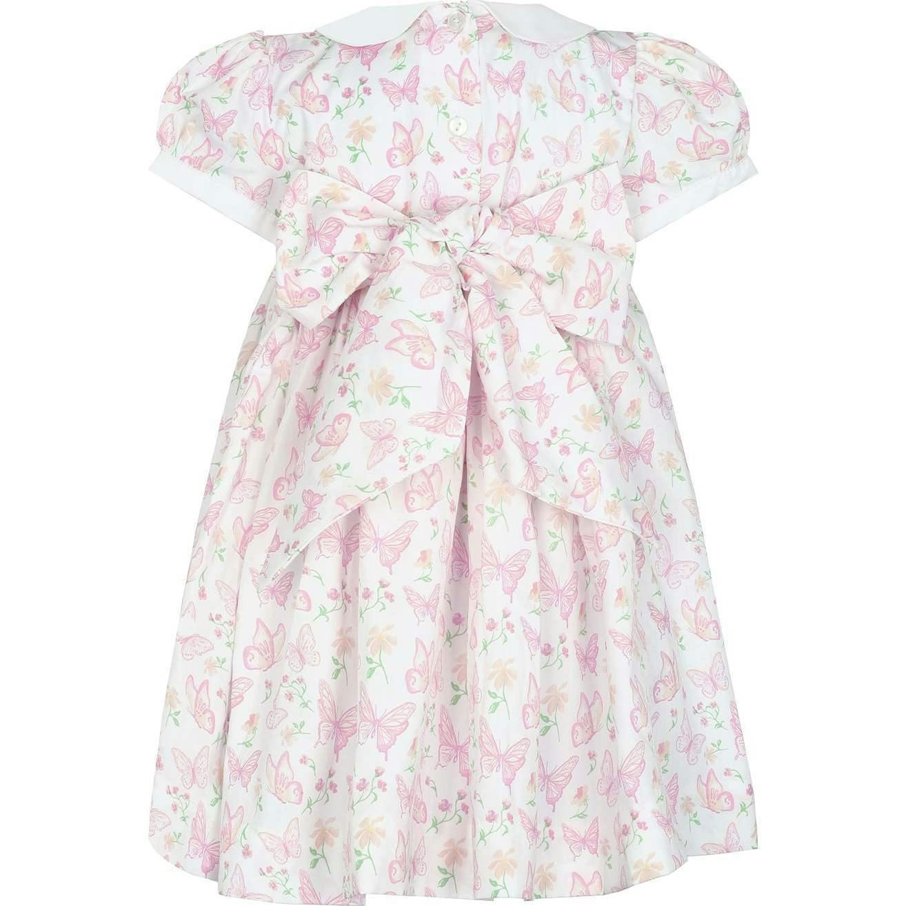 Butterflies Print Smocked Dress